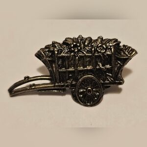 Silver Floral Cart Accent